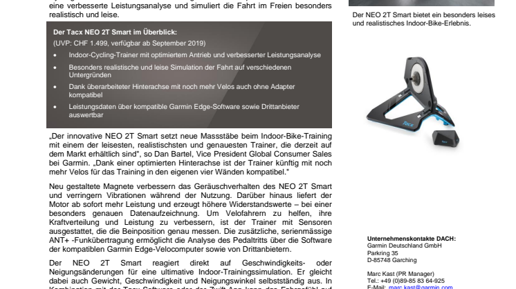 Präzises und leistungsstarkes Indoor-Bike-Training mit dem Tacx NEO 2T Smart