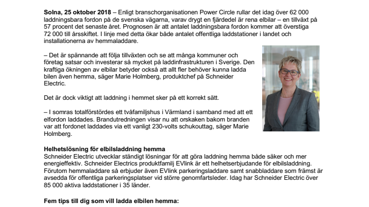 Allt fler elbilar i Sverige – 5 tips för säker laddning hemma
