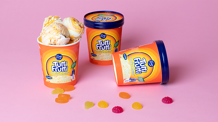 Nu lanserar vi en av svenskarnas favoritgodispåse i glassformat, Tutti Frutti!