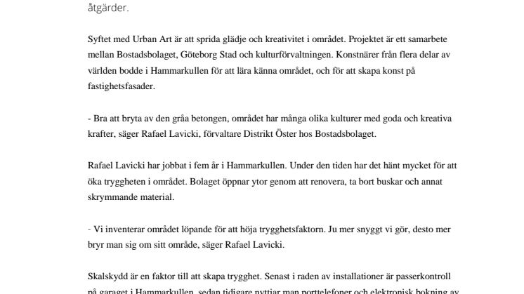 Konst och socialt engagemang i Hammarkullen