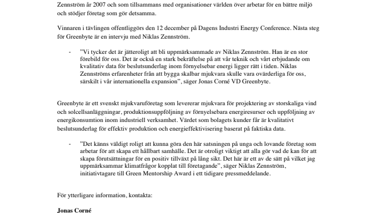Greenbyte är en av Zennströms favoriter