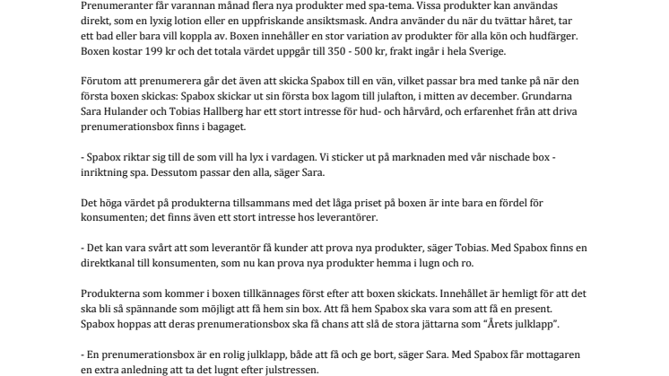 Upptäck nya produkter för knopp och kropp med Spabox