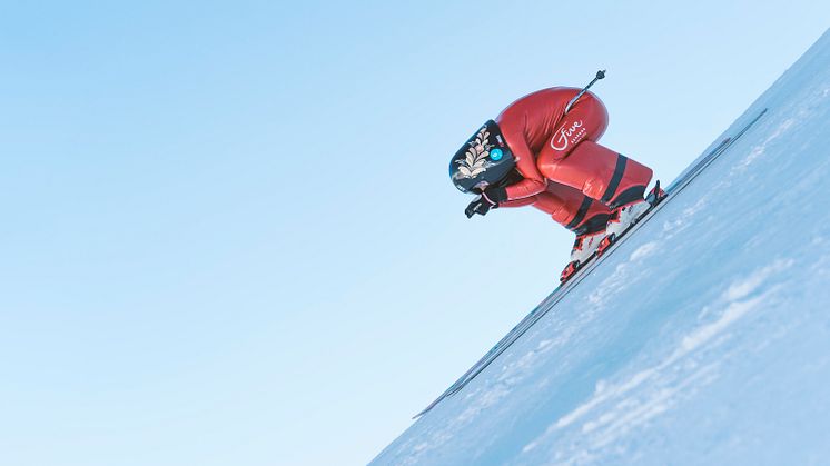 Sveriges snabbaste tjej på skidor Britta Backlund, Rättviks SLK, tävlar i Idre. Foto: Nisse Schmidt.