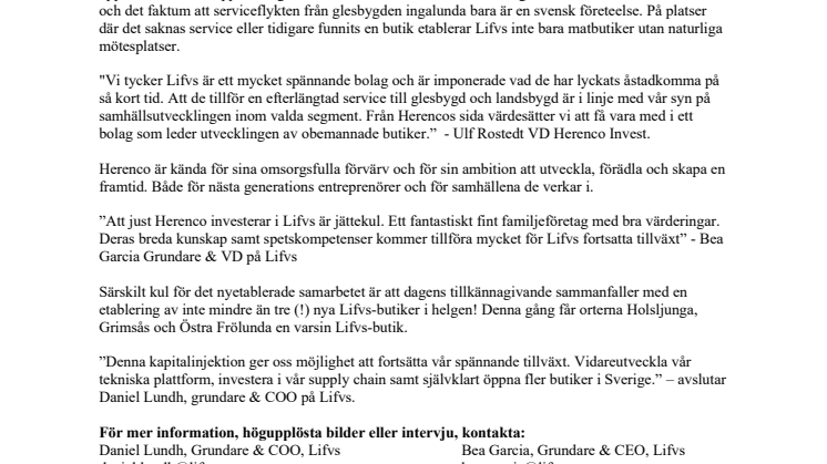 Lifvs med sina obemannade butiker ökar takten med kapitalinjektion. 