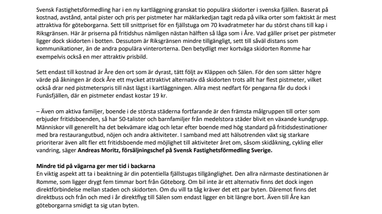 Kartläggning från Svensk Fastighetsförmedling: Här är de bästa orterna för skidglada göteborgare