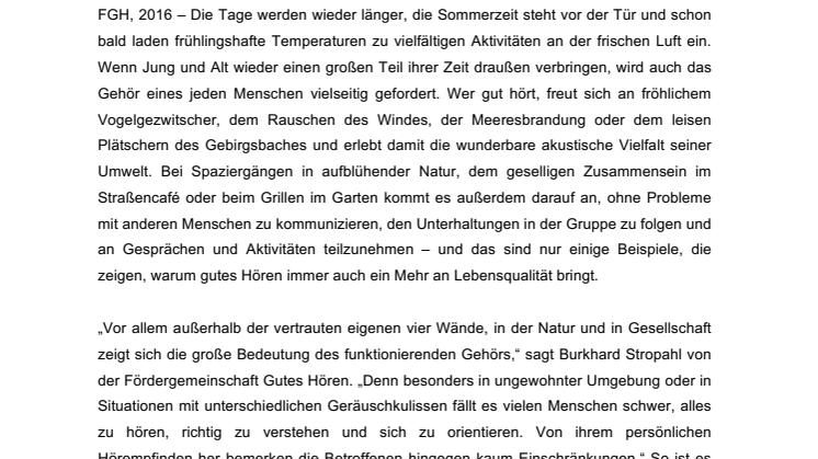 ​Sind die Ohren fit für den Frühling? – mit dem Hörtest beim FGH Partner ist man auf der sicheren Seite