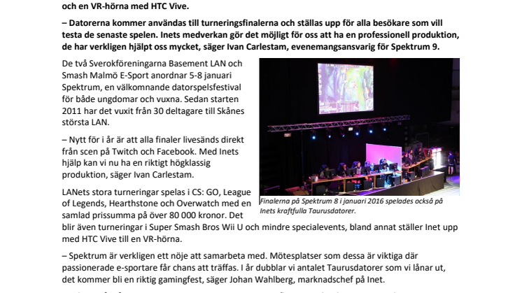 Taurus i huvudrollen när Skånes största LAN livesänder årets finaler