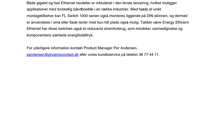 Genopfundet: unmanaged Ethernet switches