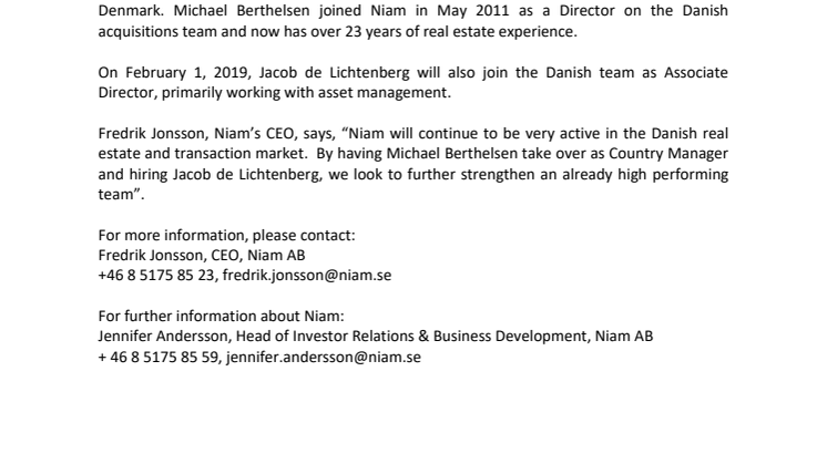 Michael Berthelsen new Country Manager in Denmark