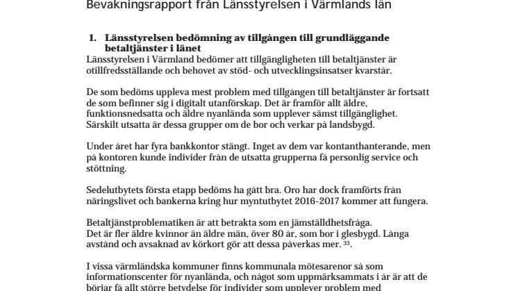 Bevakningsrapport från Länsstyrelsen Värmland (utdrag ur länsstyrelsernas rapport) (PDF)
