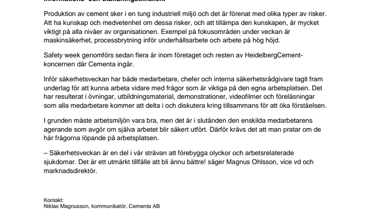 Vårt beteende avgör – Safety week 2016