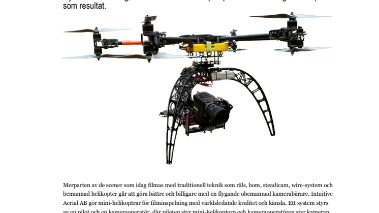 Mini-helikopter revolutionerar mediebranschen