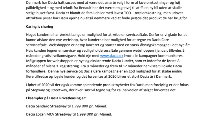 Dacia er det smarte og nu også enkle valg