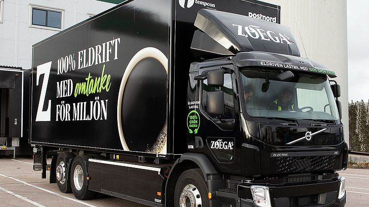 En av Sveriges första ellastbilar i daglig drift.