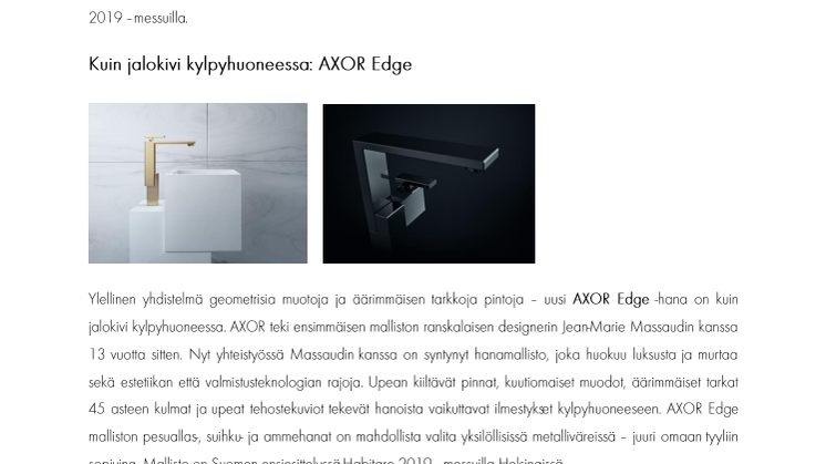 AXOR Edge – kuin jalokivi kylpyhuoneessa