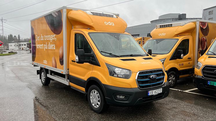 Ford leverer den første av 40 helelektriske E-Transit til Oda
