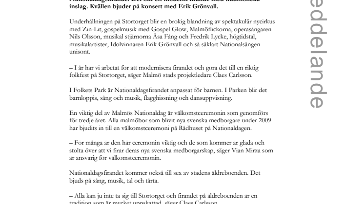 Modernt Nationaldagsfirande på Stortorget.