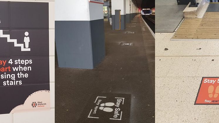Examples of new signage at Birmingham's Snow Hill station