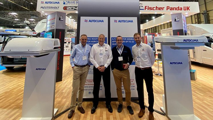 L to r: Luigi Lanfranco, Barry Fower, Davide Sibona, Chris Fower, mark new collaboration at the Commercial Vehicle Show 2022
