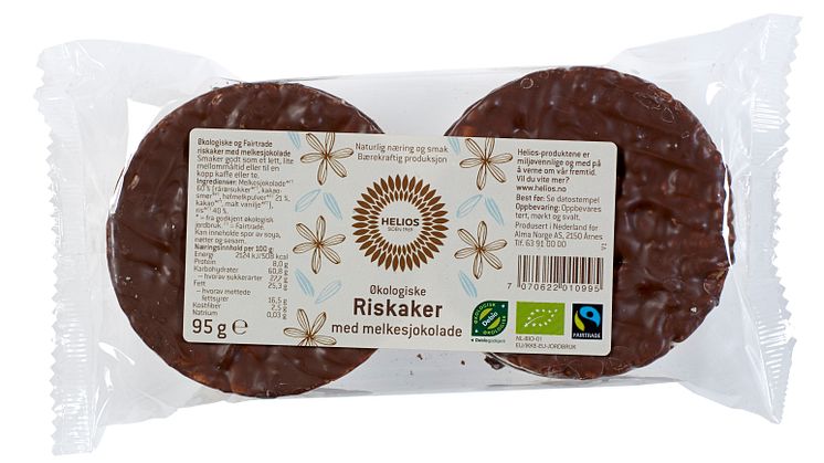 Helios riskaker melkesjokolade økologisk fairtrade