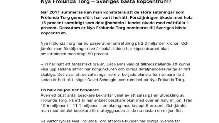 Nya Frölunda Torg – Sveriges bästa köpcentrum?