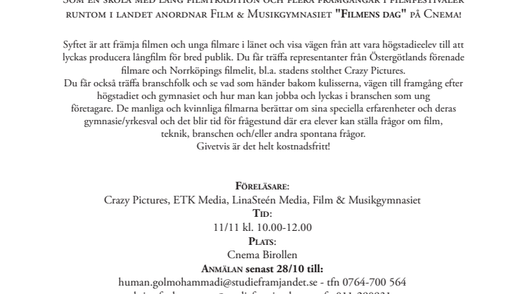 Filmens dag i Norrköping!