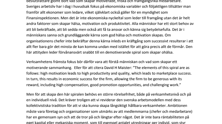 Finansinspektionen offer för dåligt ledarskap