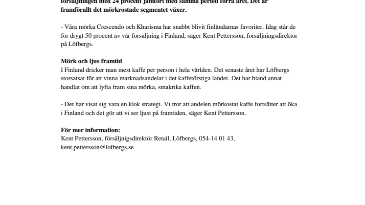 Löfbergs ökar i Finland 