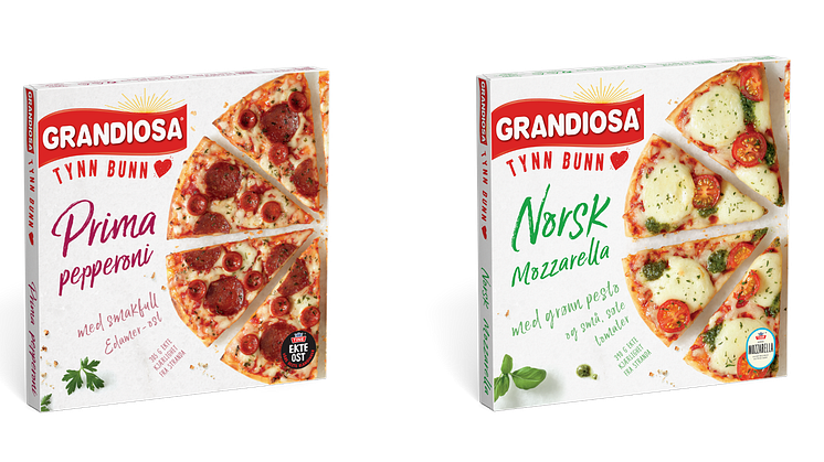 Porsjonspizza med tynn bunn fra Grandiosa