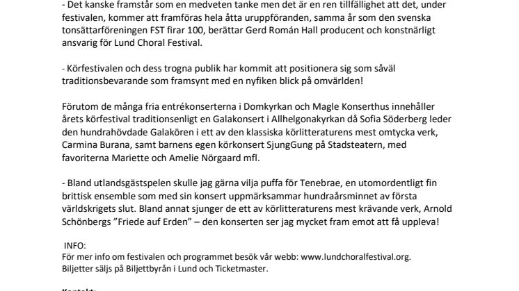 Biljettsläpp för Sveriges största körfestival!