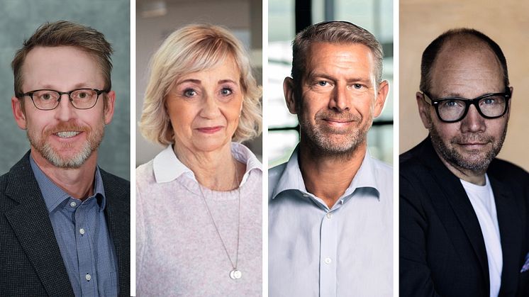 Hedersdoktorer vid Luleå tekniska universitet 2022, Christopher Weible, Lisbeth Löpare-Johansson, Peter Carlsson och Peter Englund Foto: Bildcollage