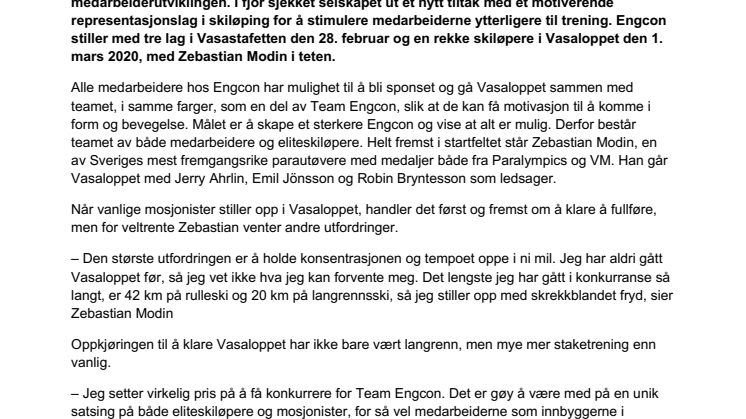 Team Engcon går Vasaloppet