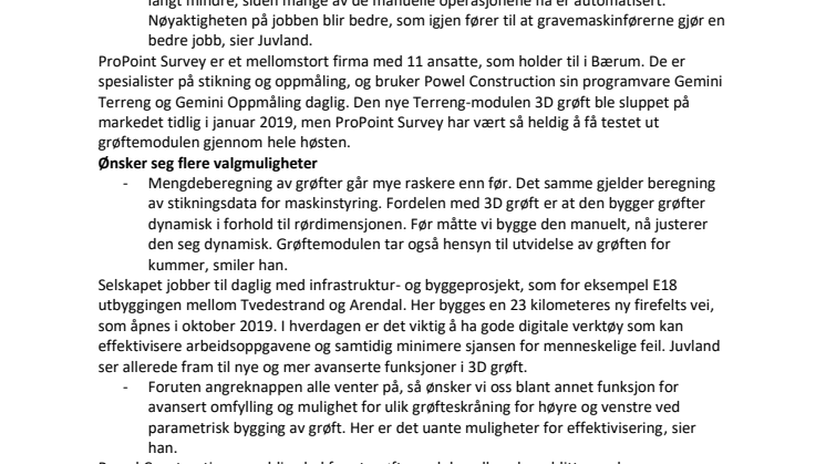 Raskere prosjektering av grøft med ny 3D-modul