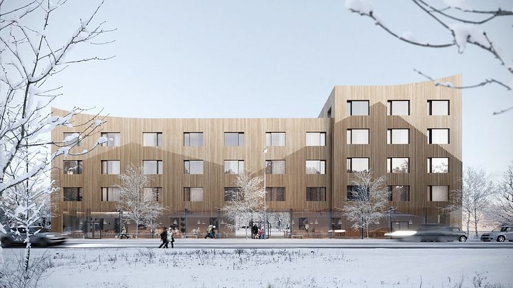 Det särskilda boendet Bangårdsgatan kommer att ligga på södra delen av Storsjö Strand med utsikt mot Storsjön och fjällen.
