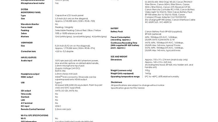 XA75, XA70_PR Spec Sheet_EM_FINAL_Page_2