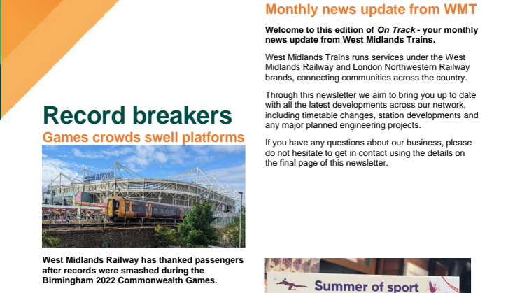 On Track - Stakeholder Newsletter - September 2022