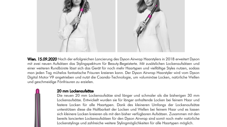 Neue Aufsätze für den Dyson Airwrap Haarstyler für jedes Styling