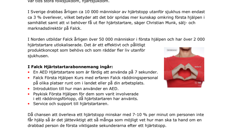 Falck stödjer Hjärt- Lungfondens forskning