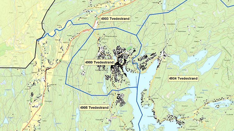 4900 Tvedestrand -   postnummerinndeling