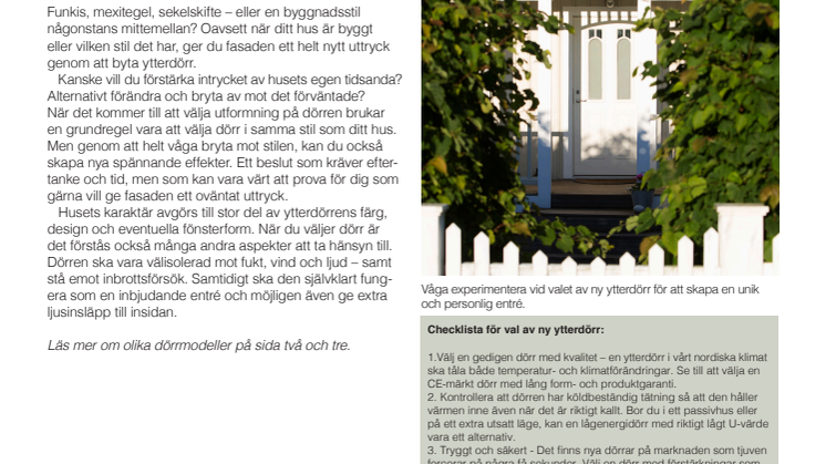 Ge huset ett lyft med ytterdörr i ny stil!