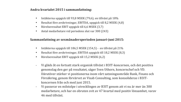 B3IT stärker positionerna