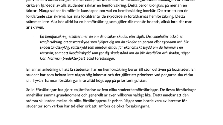 Vilken studenthemförsäkring väljer du?