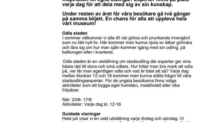 Det händer på Naturhistoriska riksmuseet i juli