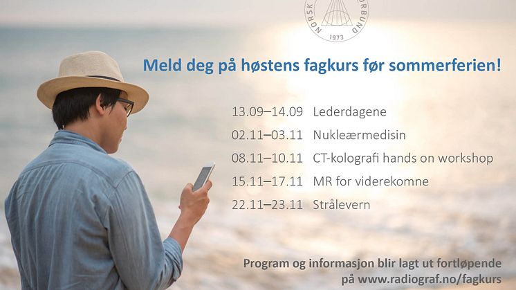 Meld deg på høstens fagkurs før sommerferien!
