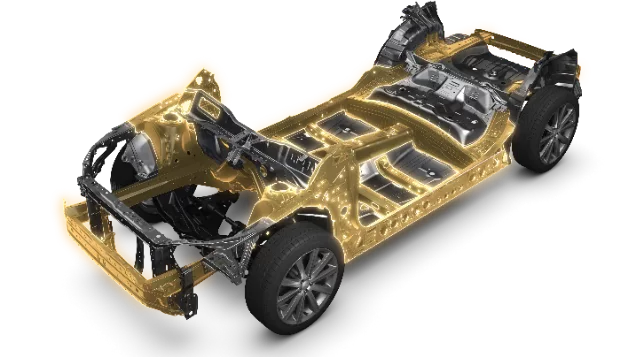Subaru Global Platform bliver grundlaget for alle fremtidige Subaru-modeller. Konstruktionen giver øget sikkerhed, og den er forberedt for fremtidige drivkilder som hybrid, Plugin-hybrid og ren eldrift. Højt opløseligt billeder kan hentes via: htt