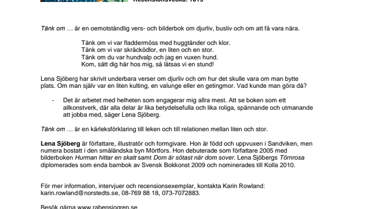 Finurliga verser om relationen mellan liten och stor i vackert illustrerad bilderbok av Lena Sjöberg 