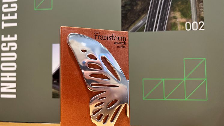 Vår nya identitet vinner pris i Transform Awards Nordics
