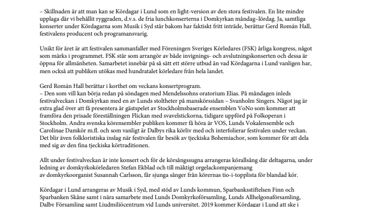 Lunds kyrkor fylls återigen av ljuv körsång