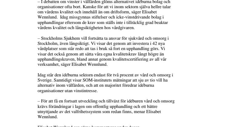 Idéburna vårdgivare berikar välfärden