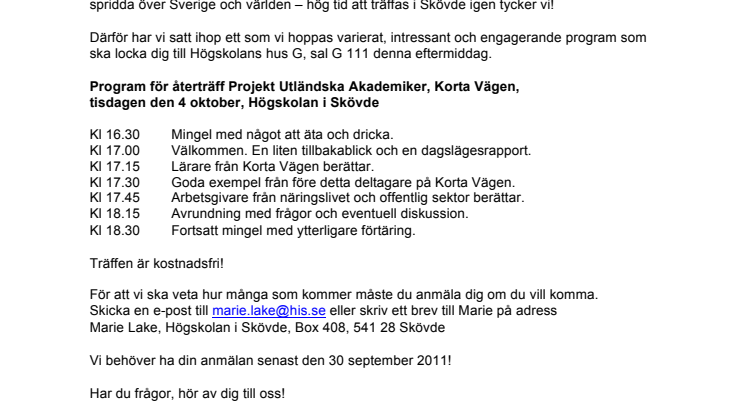 Nationell alumndag firas på Högskolan i Skövde